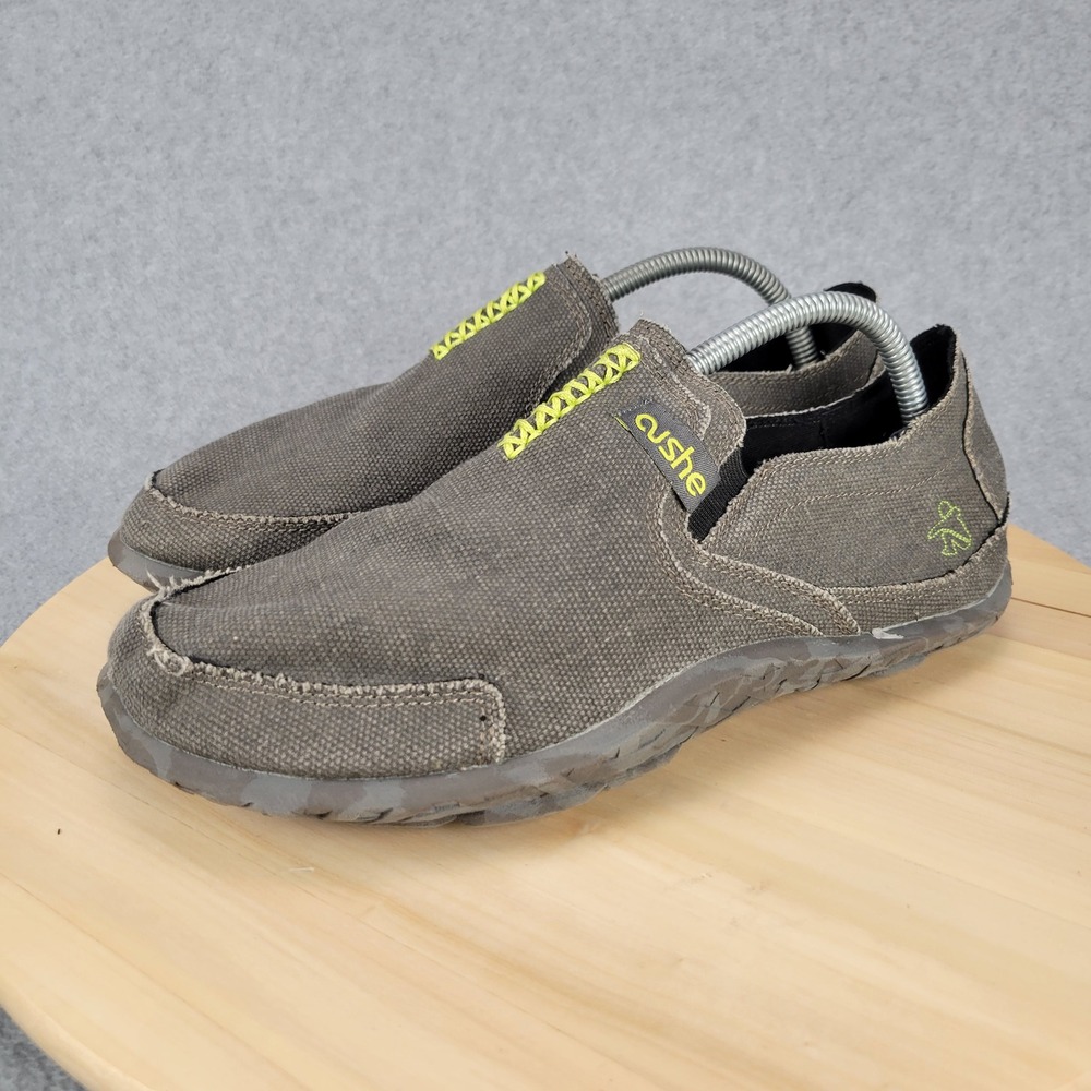Cushe M Slipper Mens 9 Black Grey Canvas Loafers UM00709B Slip On Shoes